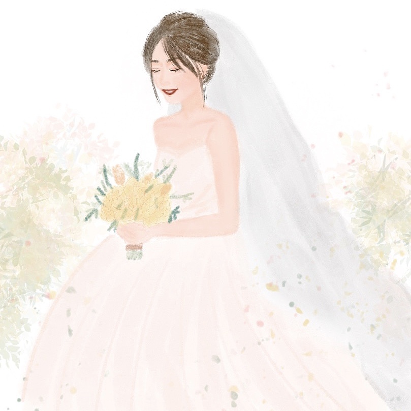 新娘婚纱主题插画