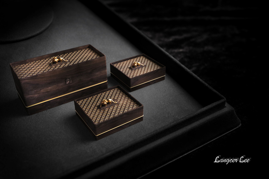 【貔貅金摆件礼品木盒包装】中式古典与西式时