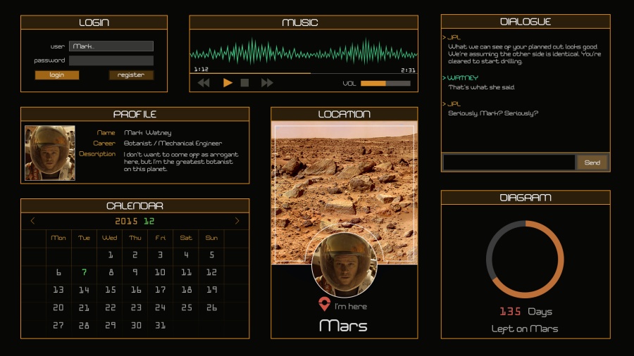 科幻风格UI界面设计|电脑软件界面\/皮肤|GUI|木