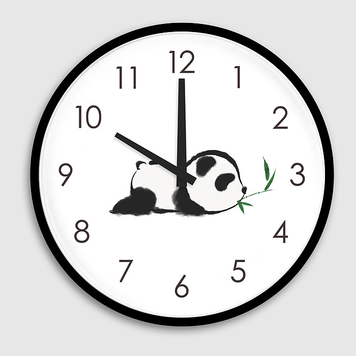 时钟表盘图案设计——熊猫系列