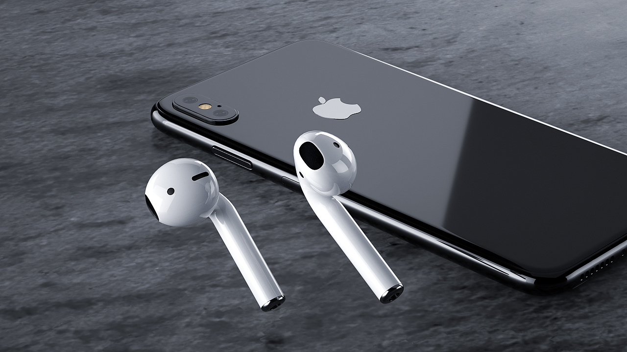 苹果耳机-产品建模渲染