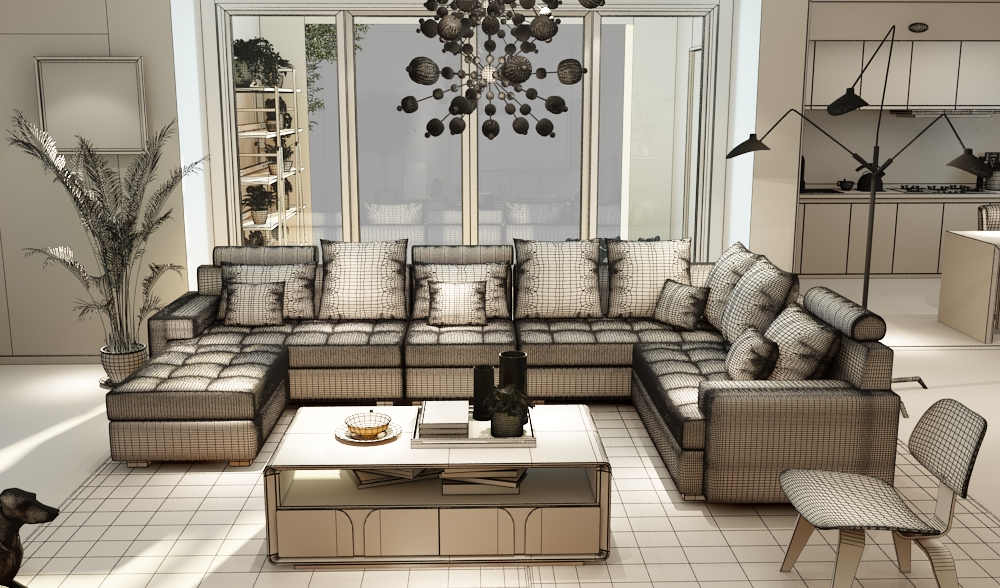 3d家具--布艺沙发效果图展示