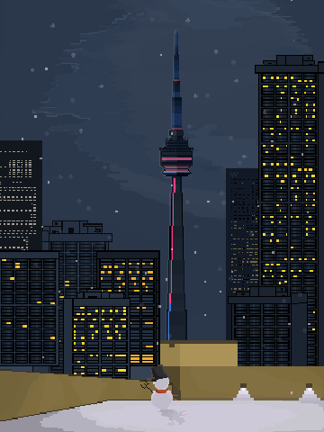 the city boundary pixel|插画|像素画|爆炸葱 - 原创作品 - 站酷