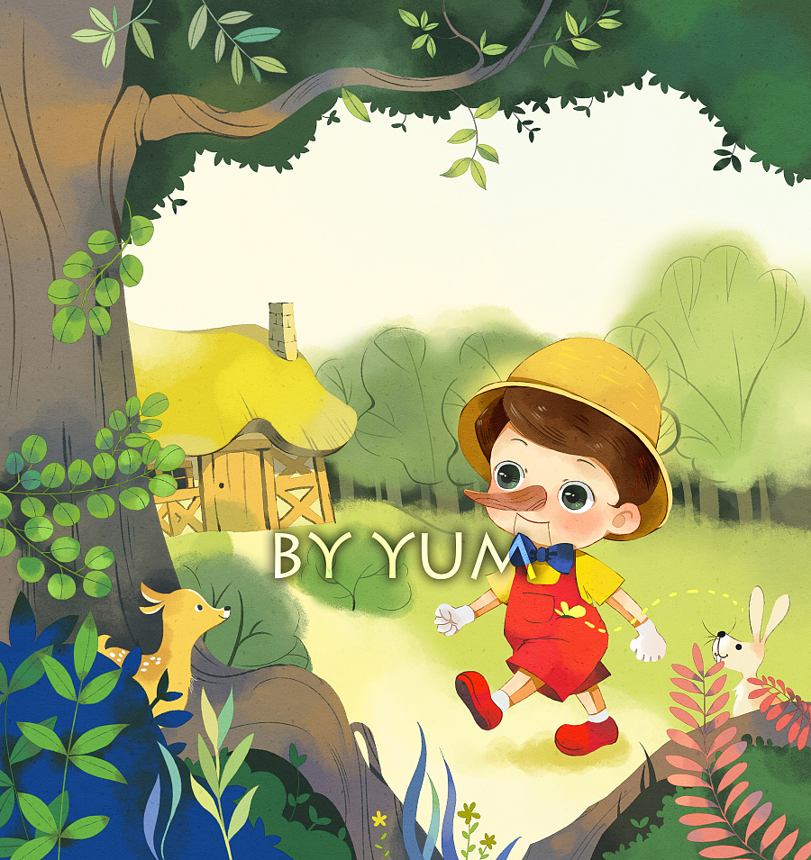 匹诺曹封面|儿童插画|插画|晕妹纸 - 原创设计作