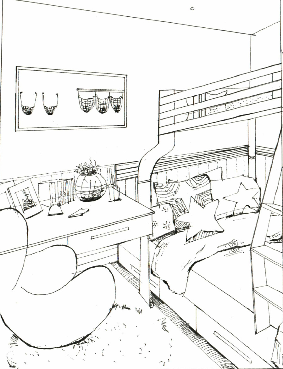 儿童房手绘\/黑白装饰画|绘画习作|插画|木木木木