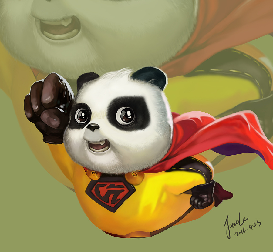 临摹-熊猫超人|商业插画|插画|JackRuan1 - 原创