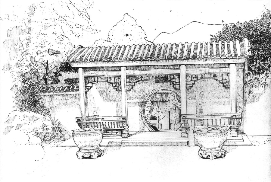 场景手绘原稿(四)苏州园林|其他绘画|插画|读白