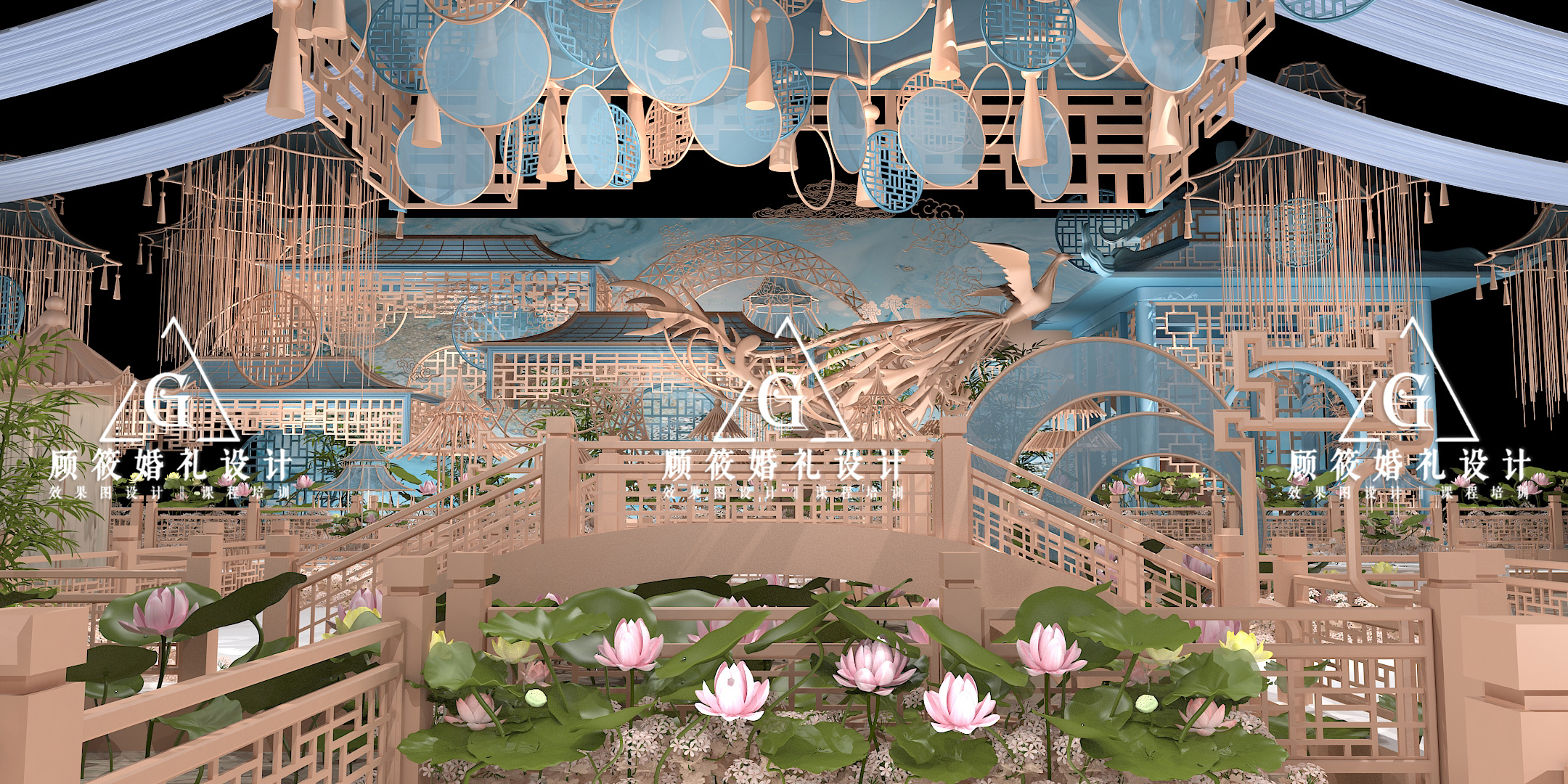 新中式丨3d婚礼效果图设计培训|空间|舞台美术|顾筱婚礼设计 - 原创