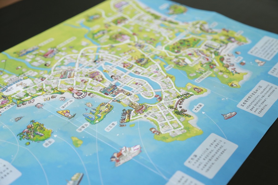 三亚手绘地图 石头人三亚手绘旅行册 三亚旅游