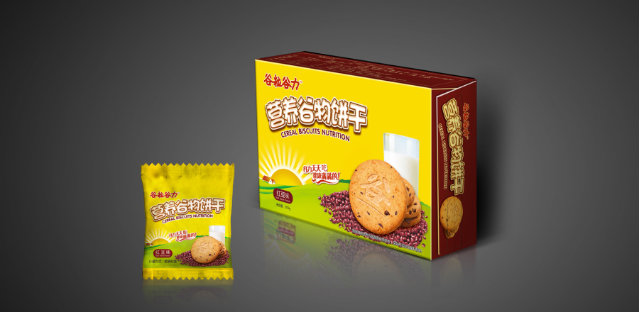 谷粒谷力营养谷物饼干|包装|平面|二史酒画生 -