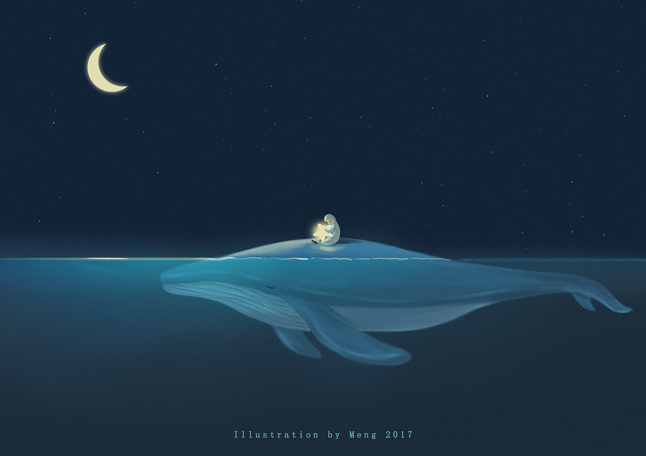 化身孤岛的鲸|插画|创作习作|graymon - 原创作品 - 站酷 (zcool)