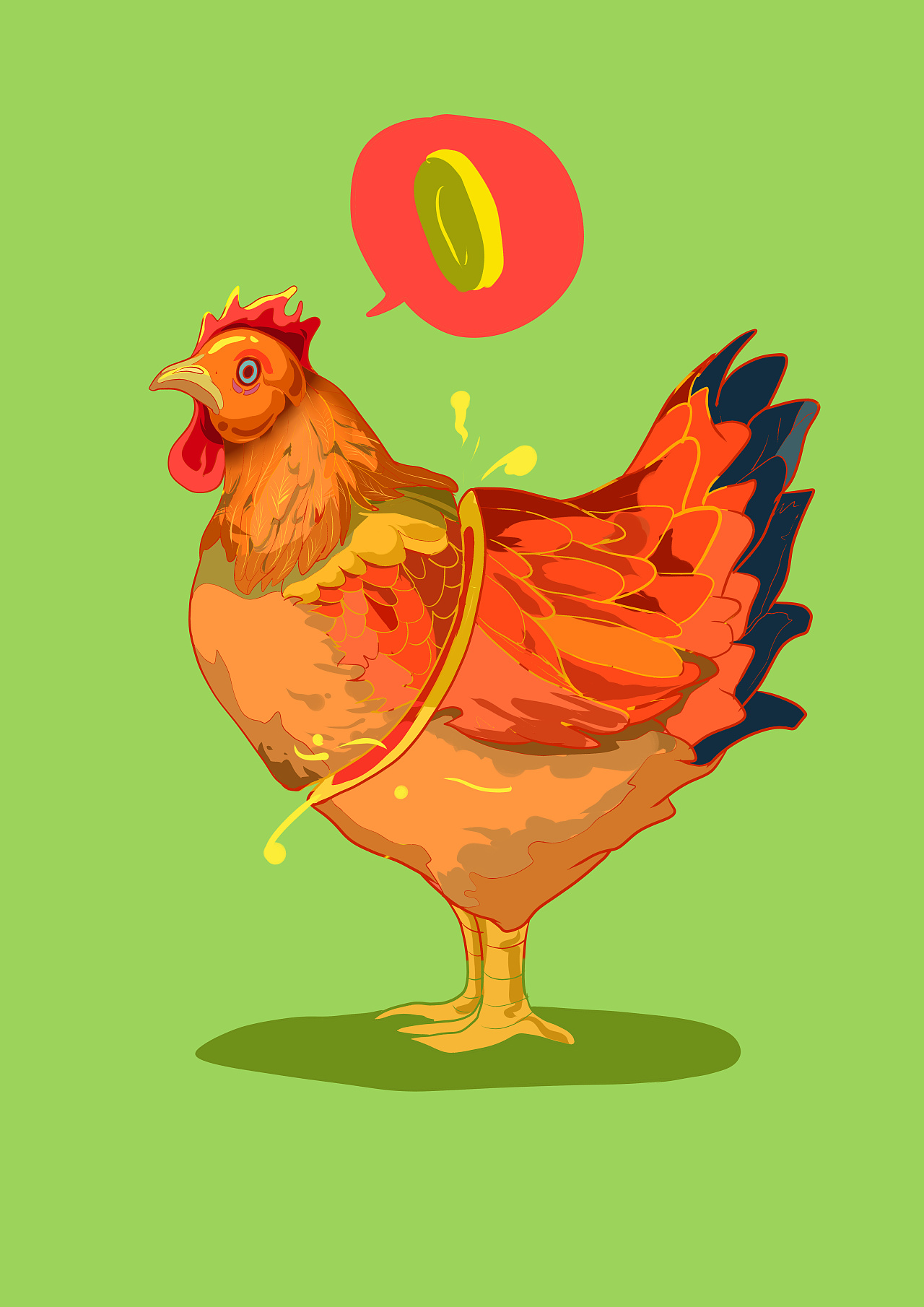 鸡|插画|创作习作|丶dr 原创作品 站酷(zcool)