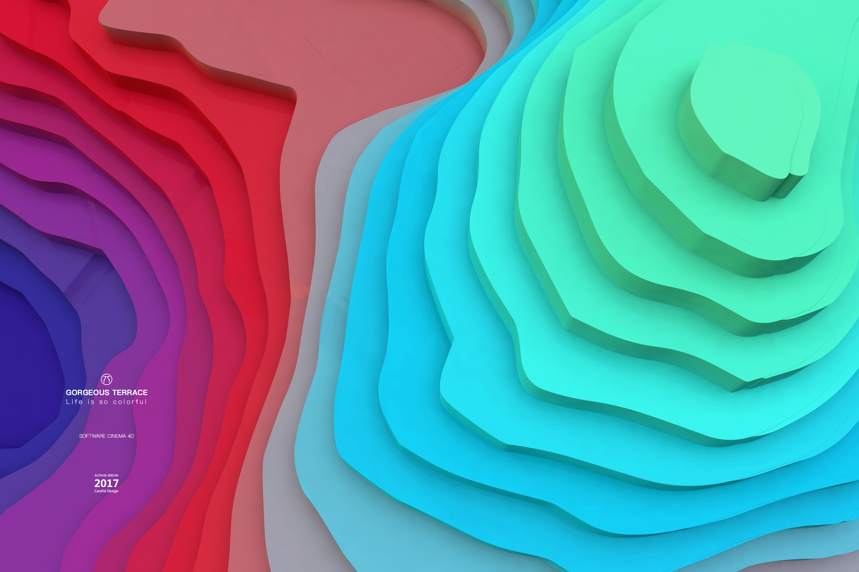 c4d炫彩背景制作教程