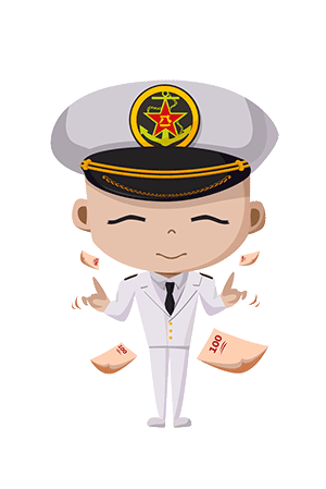 一个原创海军学习网站的卡通扁平化人物绘制