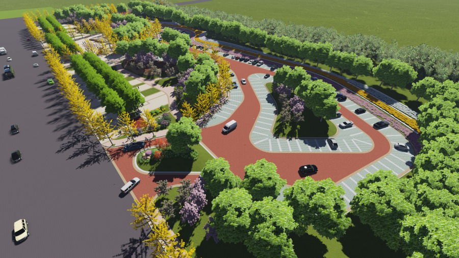 社区公园与生态停车场相结合|园林景观\/规划|空