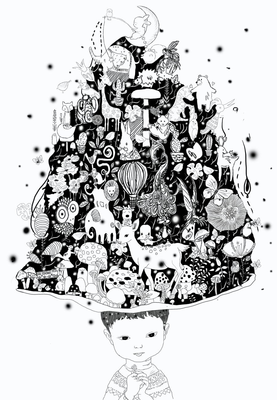 我们一直都是孩子 ,畅游在绚丽的海洋里|墙绘\/立