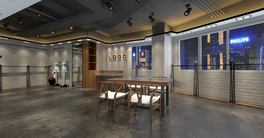 广州火车站新大地服装城店铺设计效果图|展示