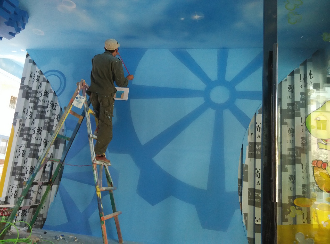 昆明西山区前卫幼儿园墙体彩绘手绘墙体壁画