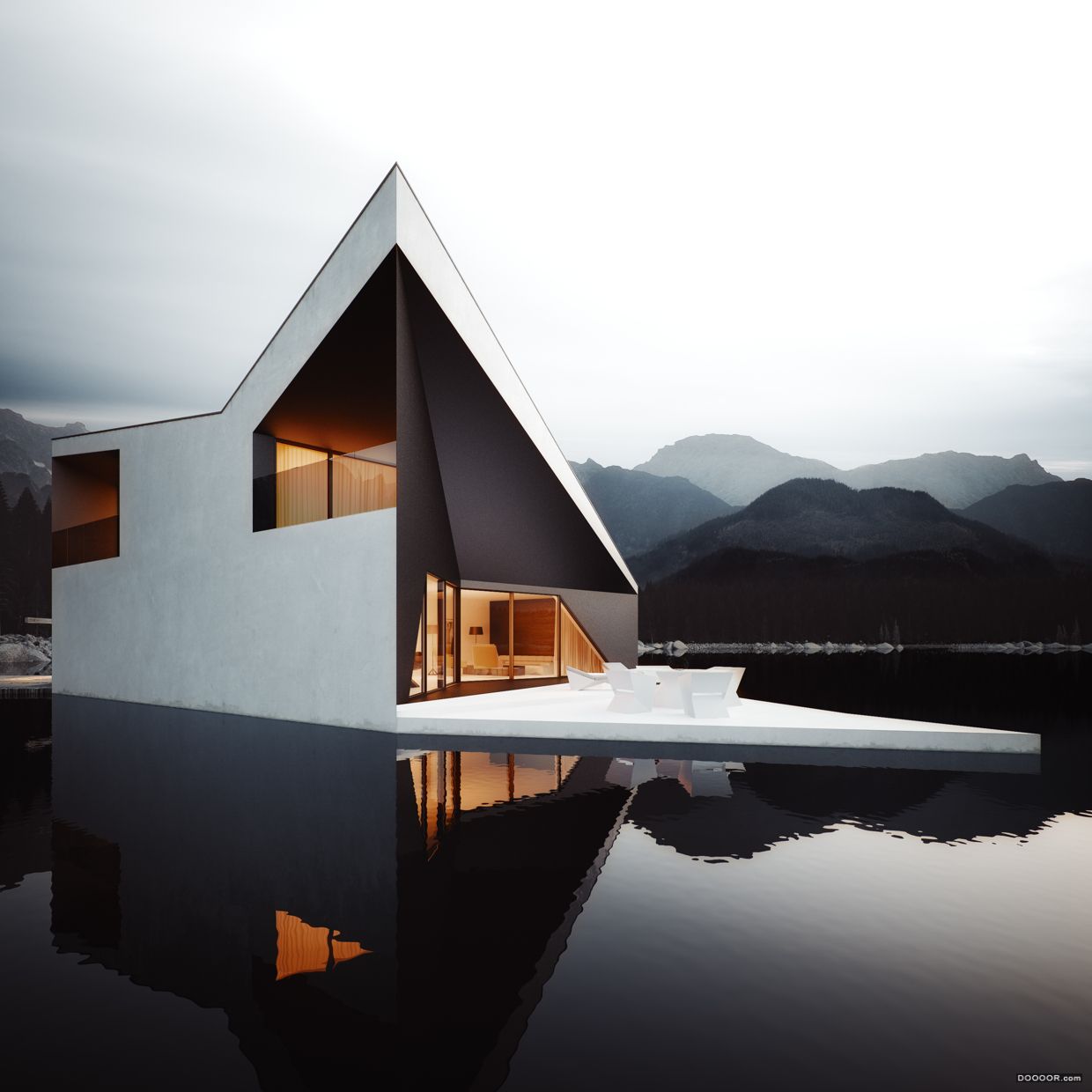欧式简洁几何体私人别墅会所设计|空间|建筑设计|wei