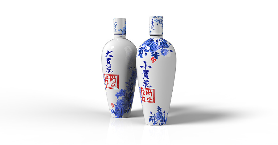 包装作品:衡水老白干大小青花|包装|平面|宝安七