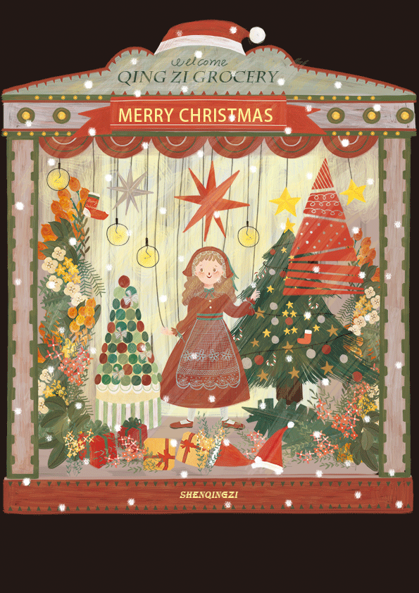 橱窗里的圣诞节|插画|商业插画|申青子 - 原创作品