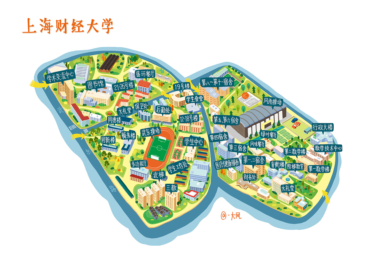 上海高校手绘地图
