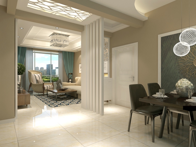 盛世御城A-01户型三居室119平米精致现代装修