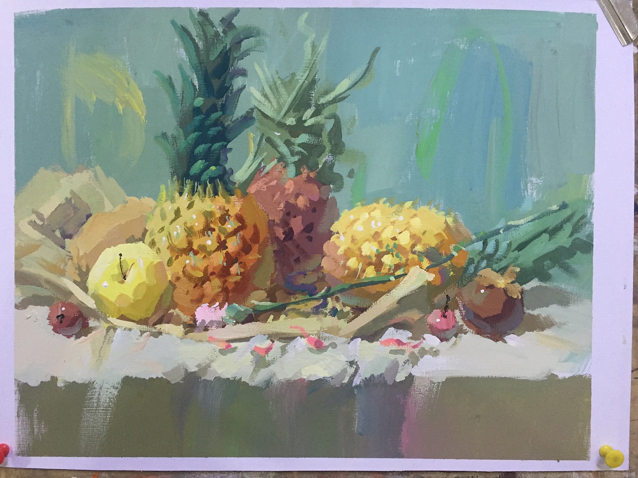 构图点线面,颜色,塑造节奏|纯艺术|水粉|李杰林