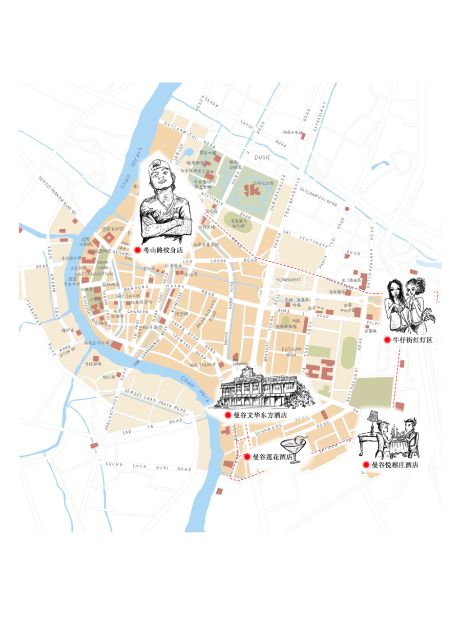 泰国系列手绘地图|商业插画|插画|吴麦拉 - 原创