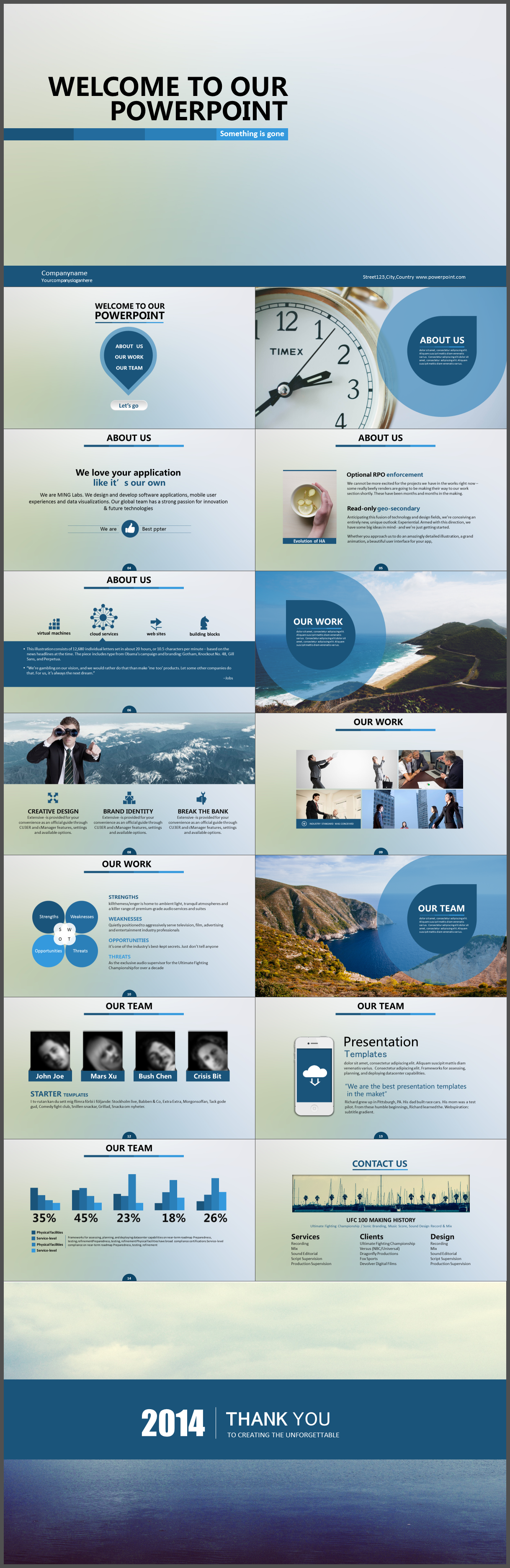 深海蓝图文混排商务模板