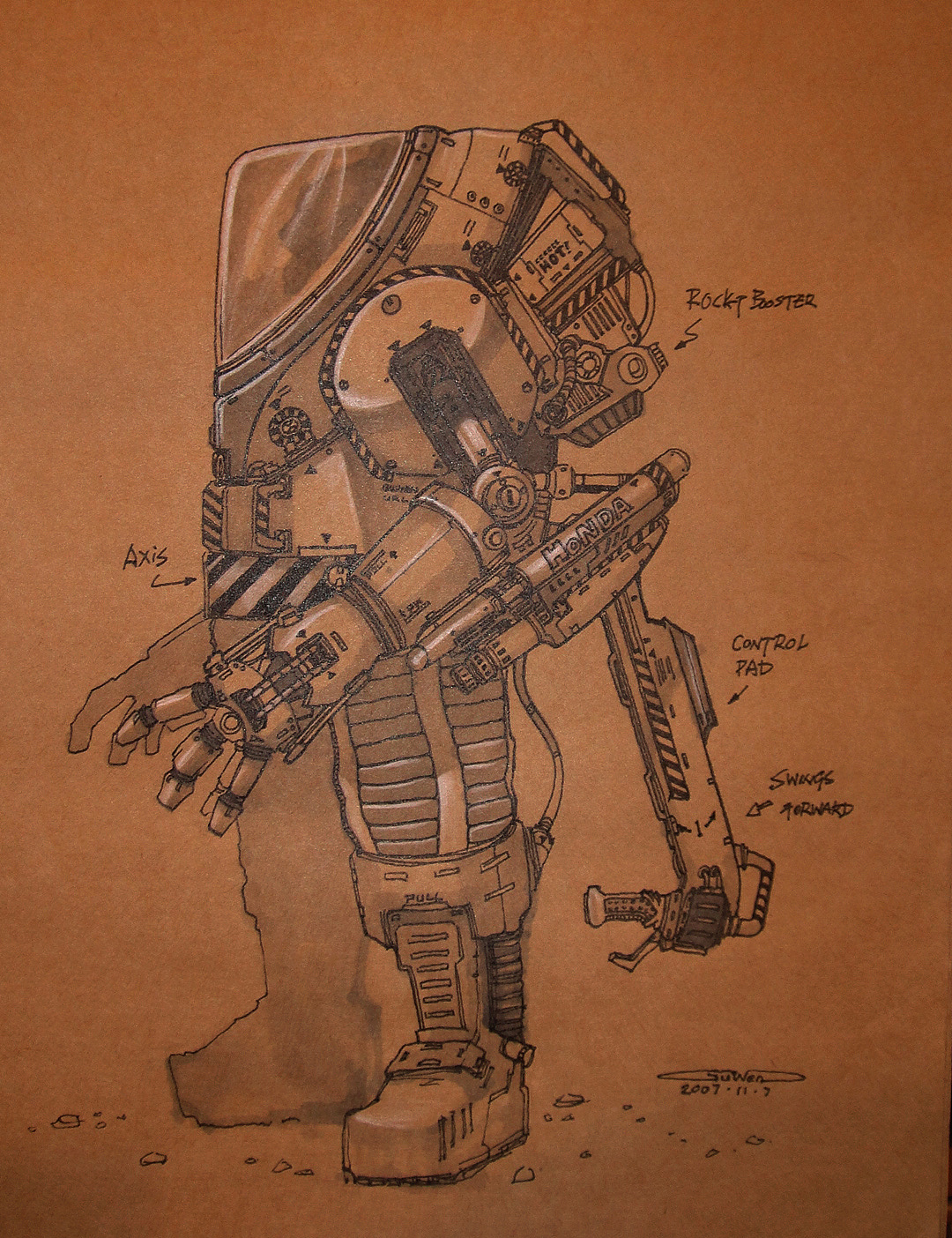 一些科幻机器的草图|插画|商业插画|guwen1982 - 原创