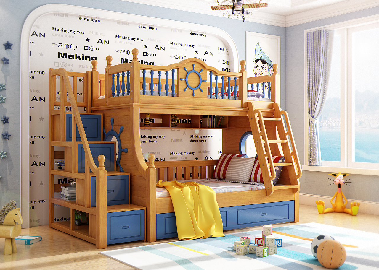儿童房上下床装修设计效果图-家居美图_装一网装修效果图