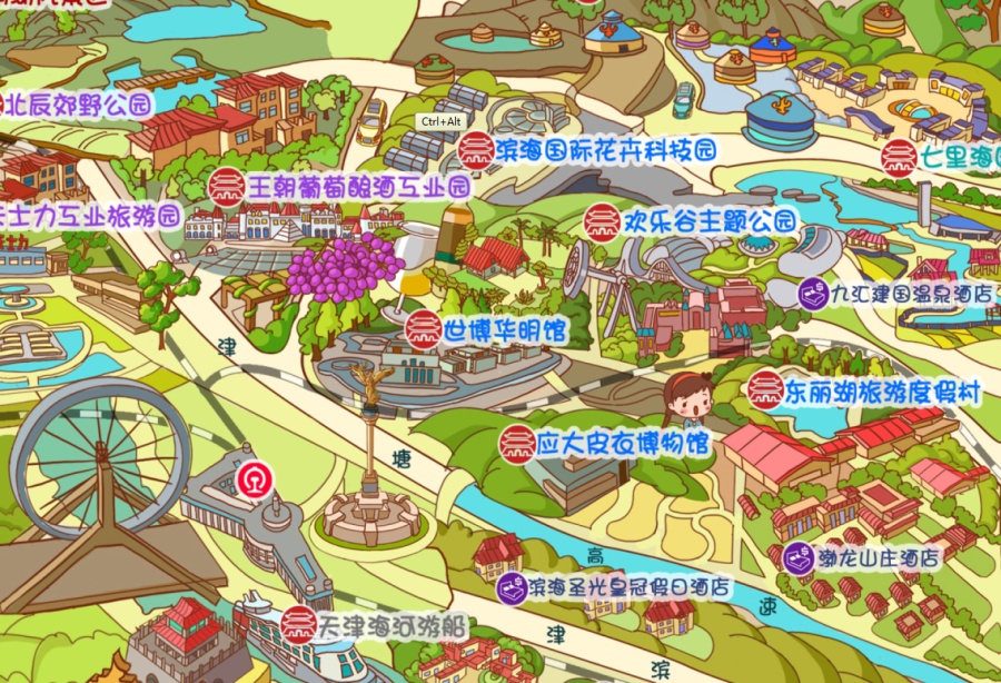 天津旅游手绘地图|DM\/宣传单\/平面广告|平面|马