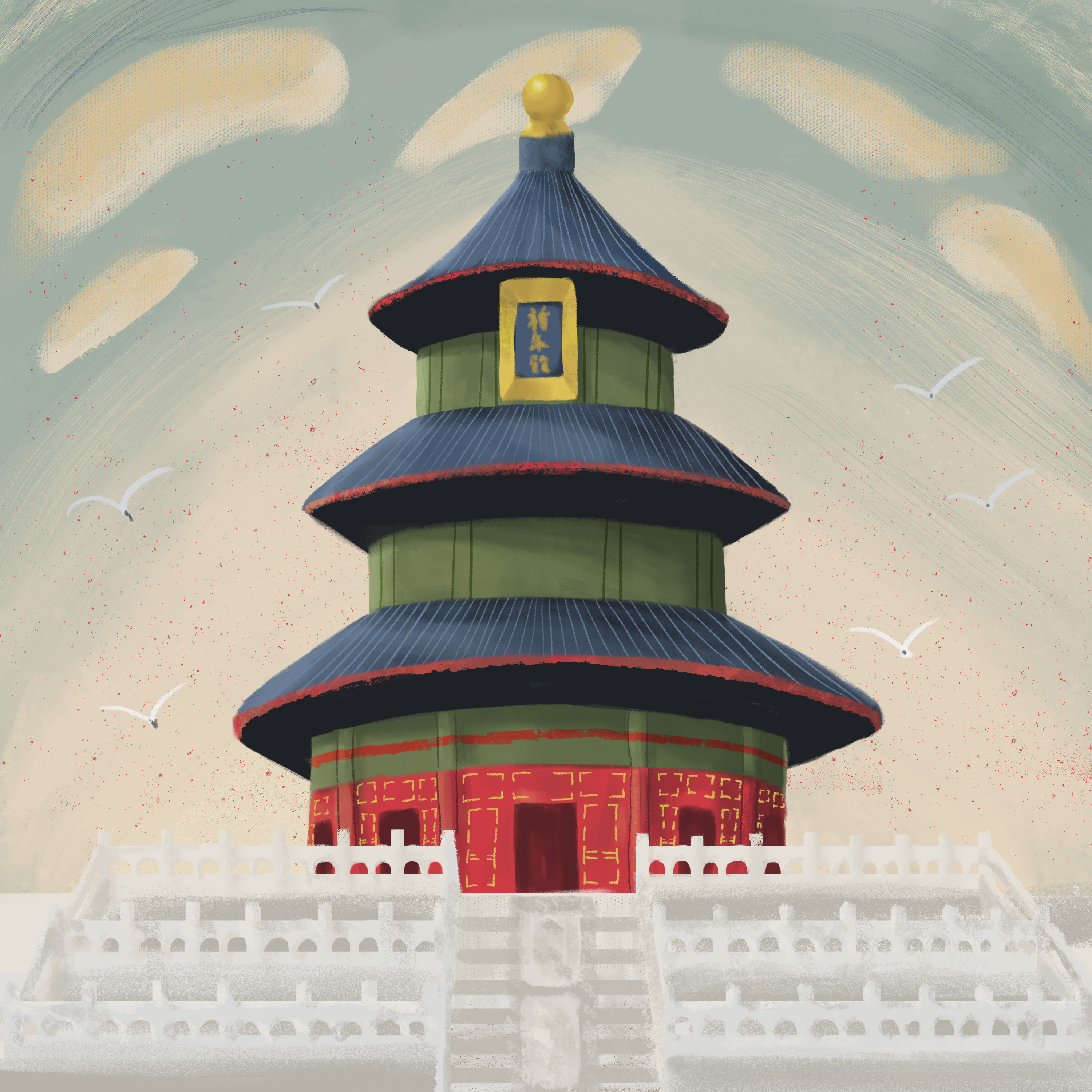 中国著名建筑插画-第一弹