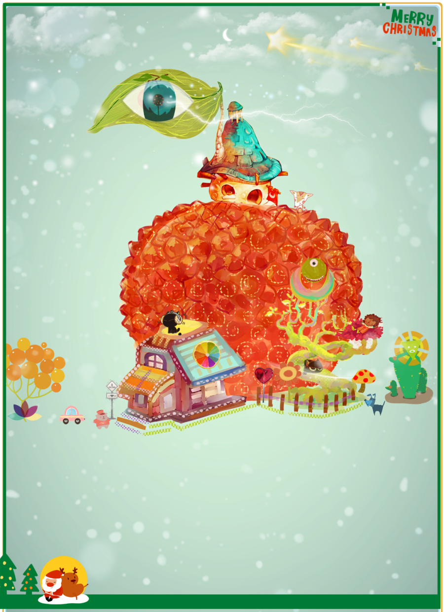 儿童乐园水果屋设定之荔枝屋|概念设定|插画|陈