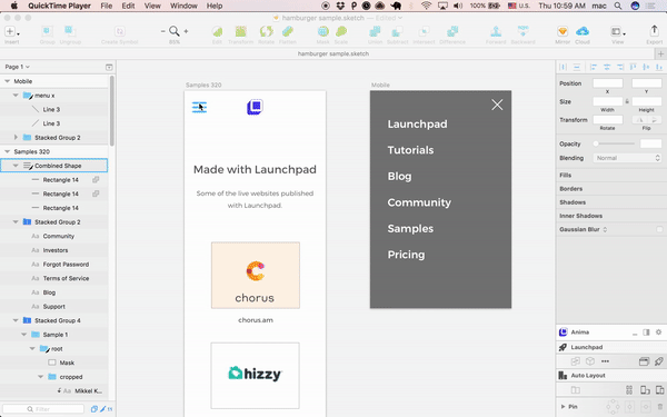 直接gif图 步骤:选中元素--launchpad下的···图标--show overlay