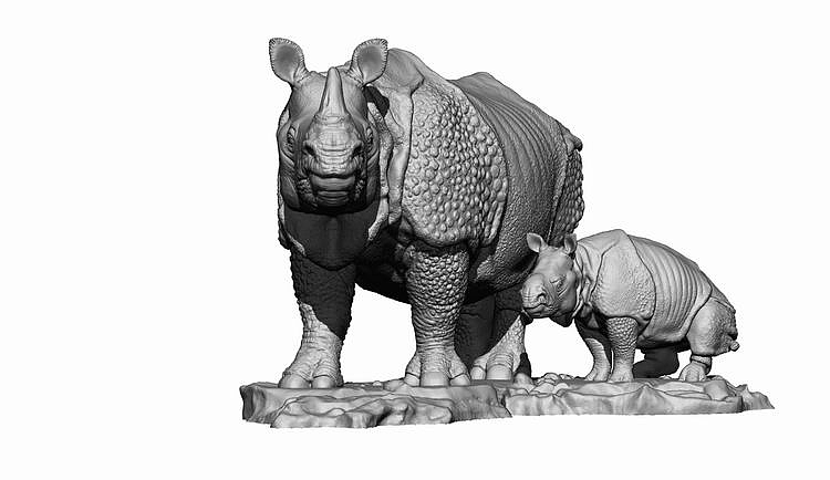 新年作品~印度犀牛母子 温馨场景版 进度|手工艺|手办\/原型|画画的大飞 - 原创作品 - 站酷 (ZCOOL)