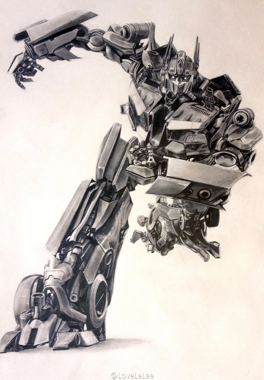 铅笔手绘变形金刚--擎天柱Optimus Prime|绘画