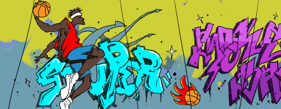 篮球主题街头涂鸦公园墙绘