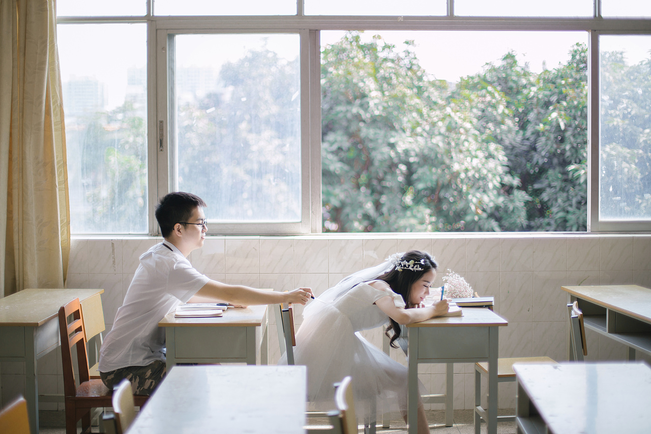 幸福就是有你和好天气-校园轻婚纱