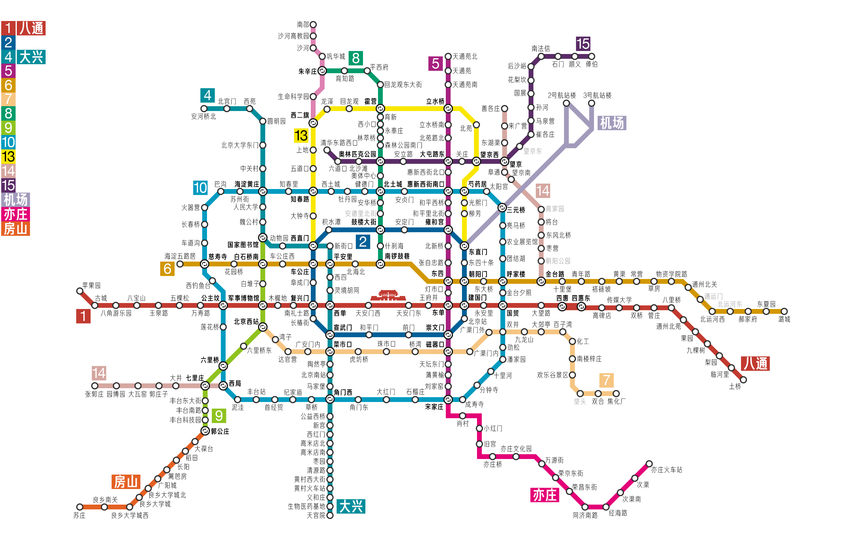 北京地铁2015最新线路图图片
