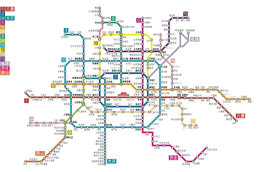 北京地铁2015最新线路图