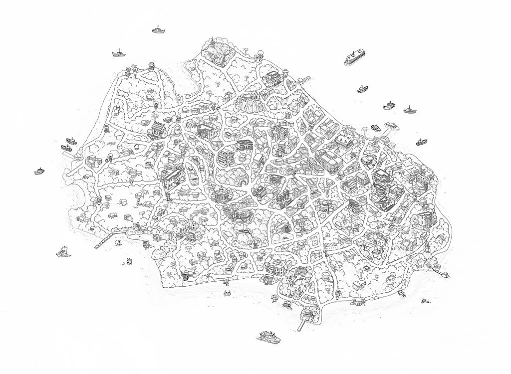 手绘地图|合集二|北京二环天津鼓浪屿长白山九