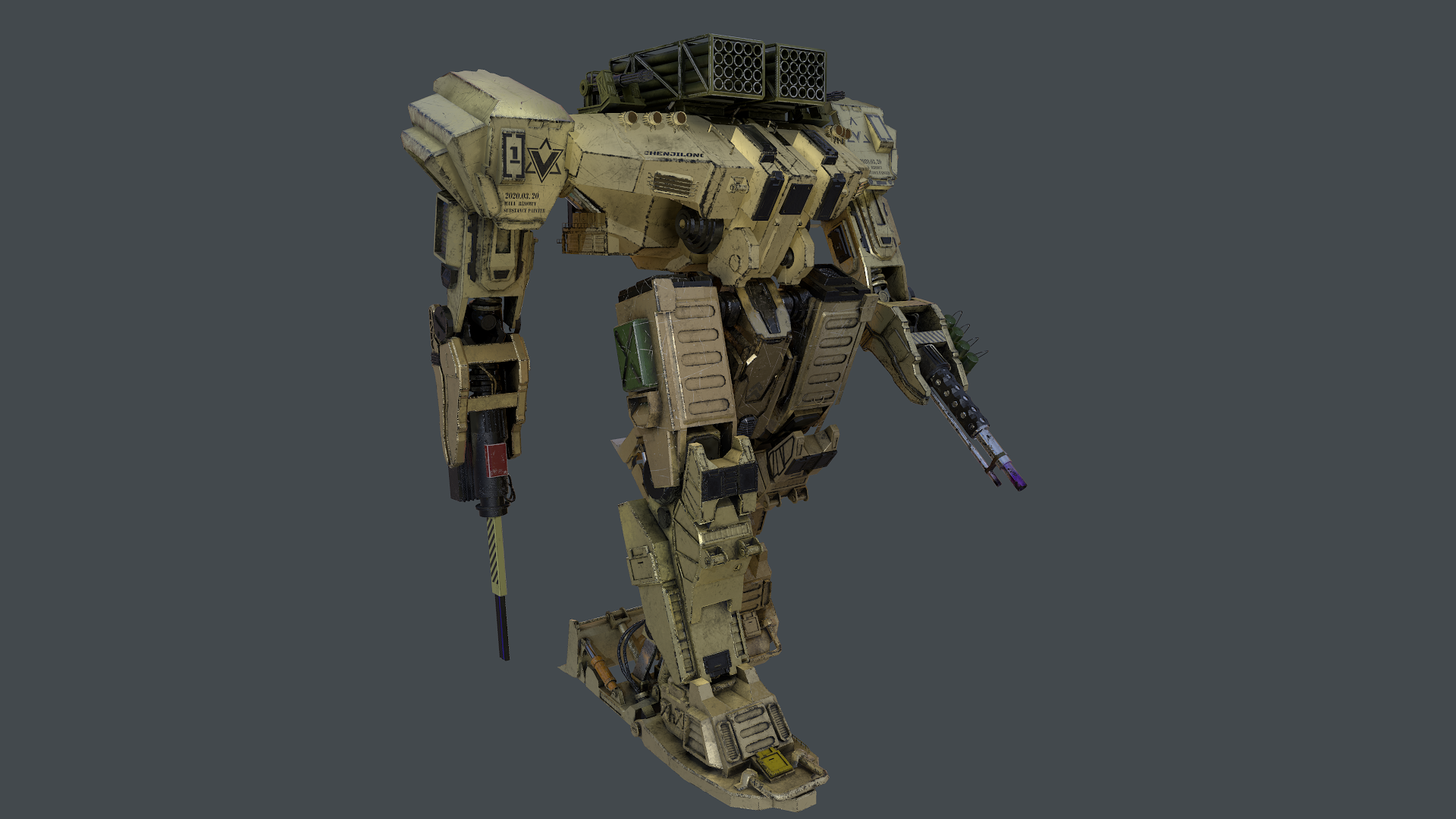 无意中看到一位大神的机甲设计图,甚是喜欢于是斗胆试