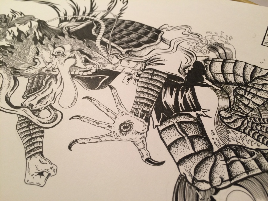 百鬼也行系列之鸦天狗络新妇|商业插画|插画