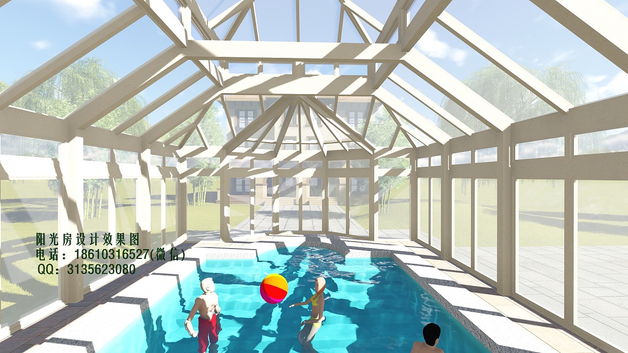 游泳池阳光房设计效果图