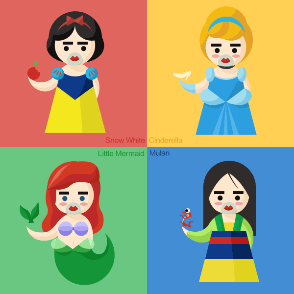 迪士尼公主们第一弹!|插画|艺术插画|tang_rice