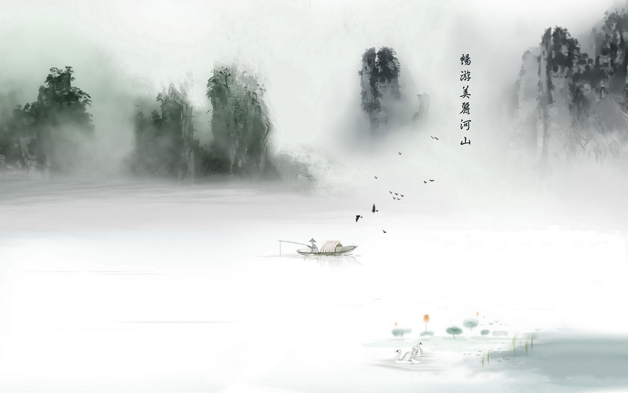 中国古风自然风景 壁纸 图案 海报背景素材 首页背景素材