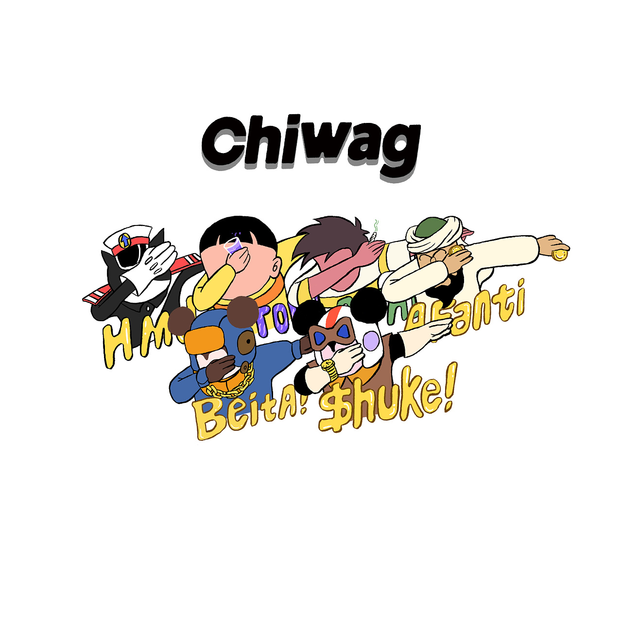 chiwag贴纸,中国80年代动画和hiphop元素碰撞!