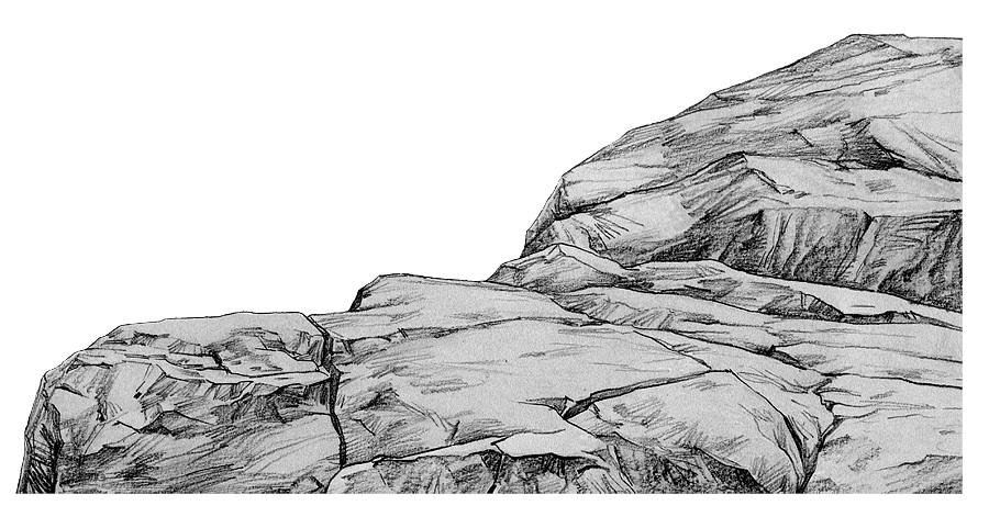 【psd-diy手绘素描】.分层素材-岩石|插画|概念